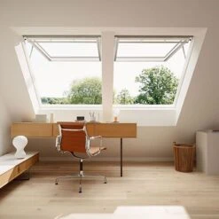 VELUX Elektro Klapp-Schwing-Fenster INTEGRA® GPU 007021 Kunststoff Weiß Alu THERMO Dachfenster