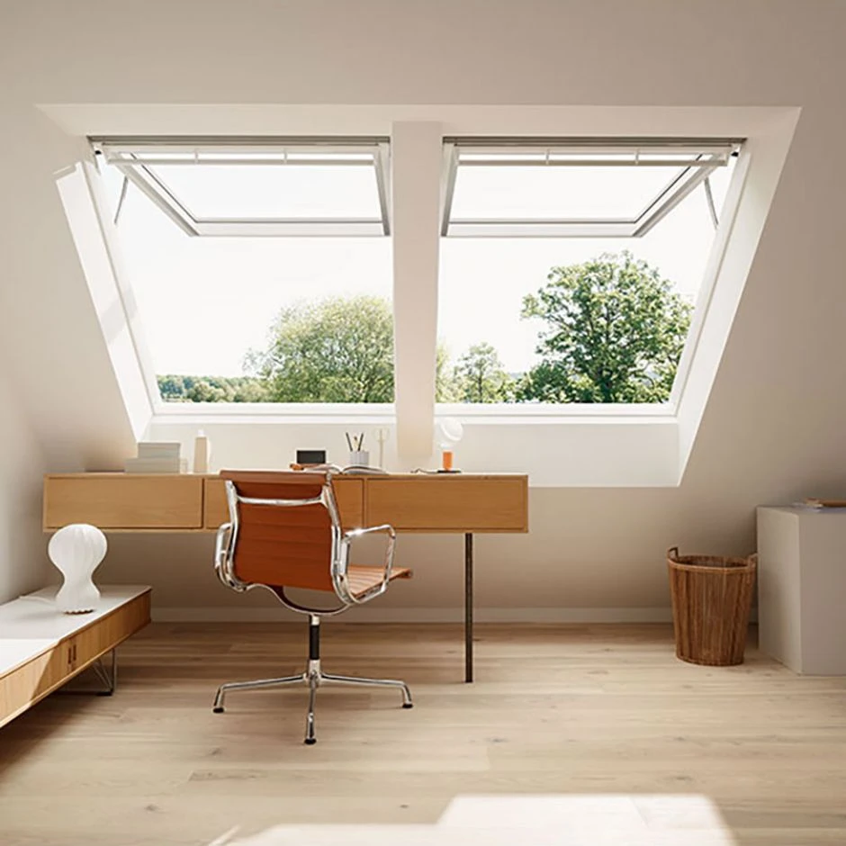 VELUX Elektro Klapp-Schwing-Fenster INTEGRA® GPU 007021 Kunststoff Weiß Alu THERMO Dachfenster