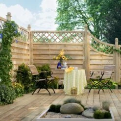 TraumGarten Sichtschutzzaun Holz XL Gitter