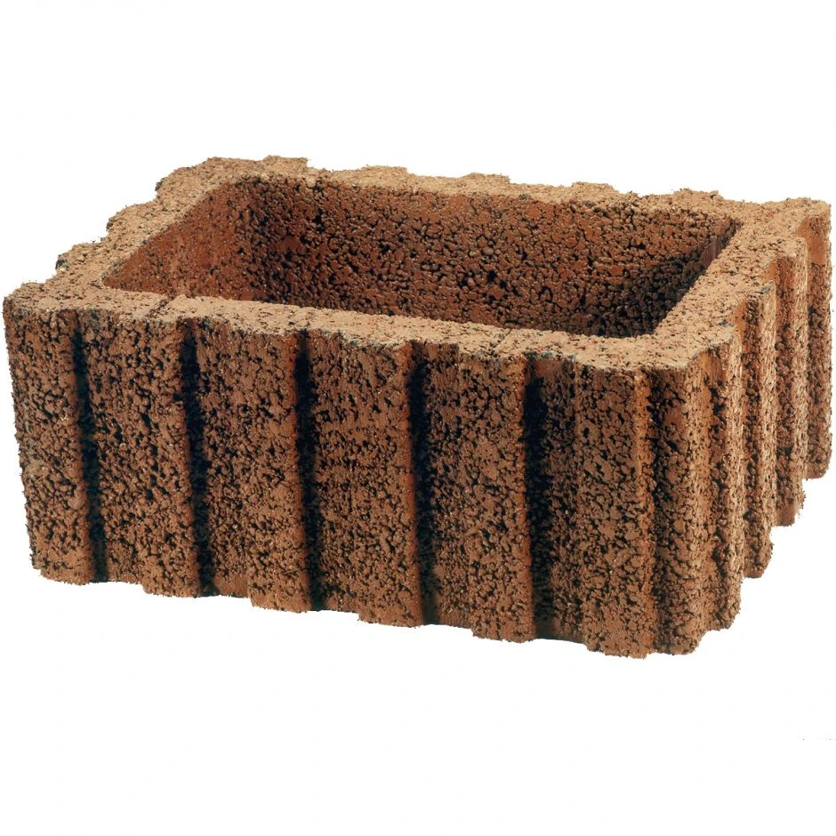 EHL Pflanzstein Eckig Rasterflor Braun Mauerstein