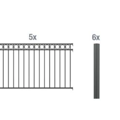 Alberts Zaun-Grundset Circle Anthrazit Metallzaun