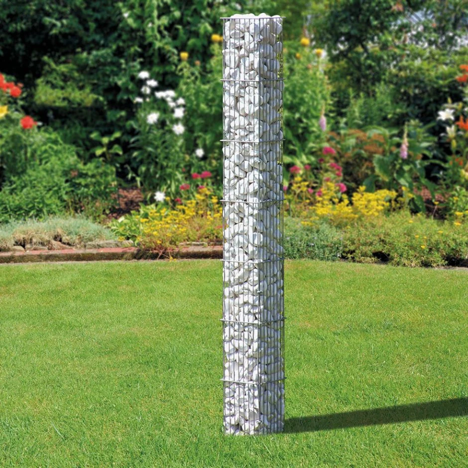 Bellissa GabionensĂ€ule Eckig 20x20cm, 2-teilig Steingabionen â Bild 2