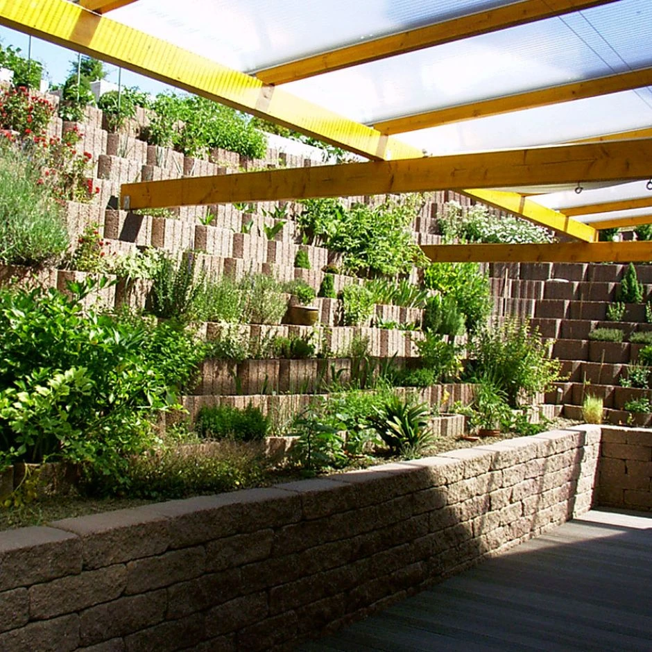 EHL Pflanzstein Eckig Rasterflor Braun Mauerstein â Bild 3