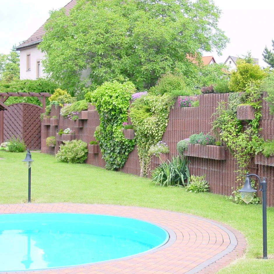 EHL Pflanzstein Eckig Rasterflor Braun Mauerstein â Bild 4