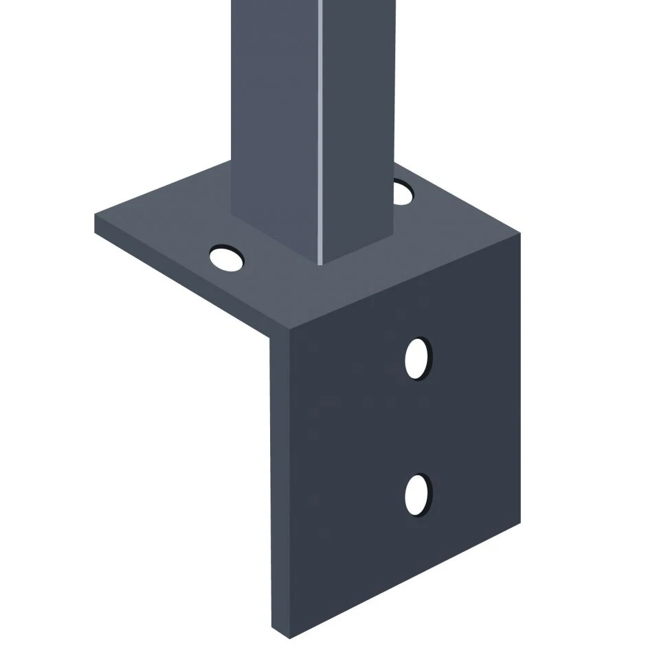 Pfosten Mit Angeschweißter Winkelplatte Zum Aufdübeln Mit Abdeckleiste Anthrazitgrau