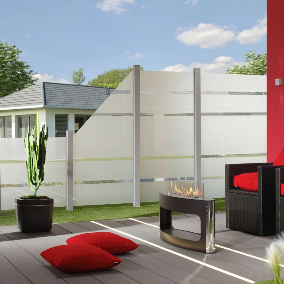 TraumGarten Glassichtschutz SYSTEM GLAS ALPHA Anschluss – Bild 3