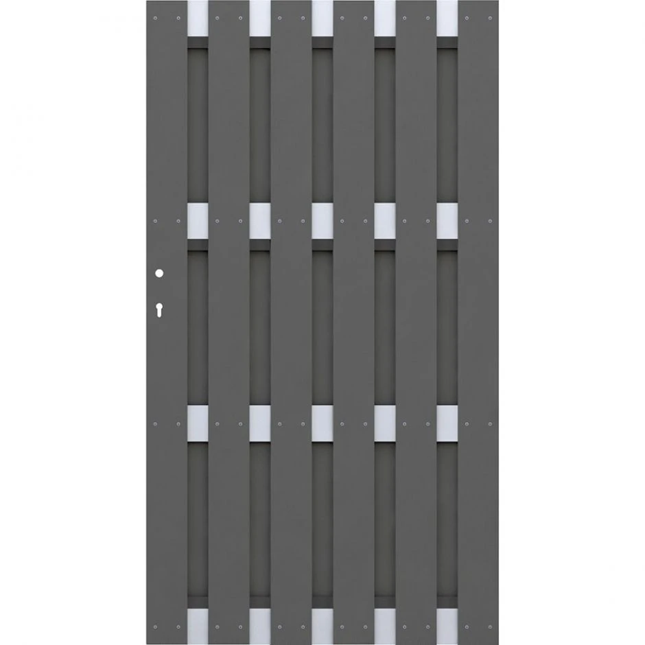 TraumGarten Sichtschutzzaun JUMBO WPC Alu-Design Tor Anthrazit