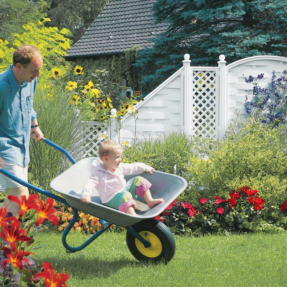 TraumGarten Sichtschutzzaun LONGLIFE ROMO Mit Rundbogen Weiß – Bild 4