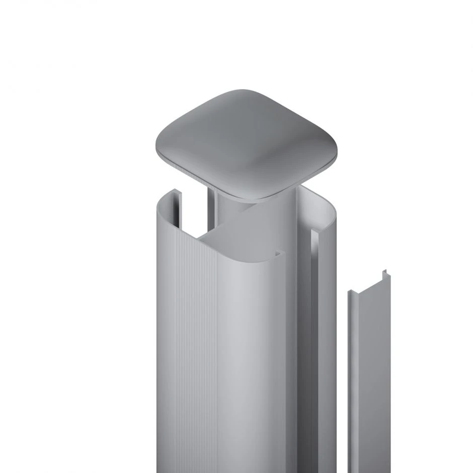 TraumGarten Sichtschutzzaun SYSTEM Pfosten AufdĂŒbeln Silber