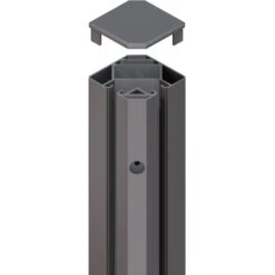 TraumGarten Sichtschutzzaun SYSTEM Eck-Klemmpfosten Anthrazit