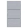TraumGarten Sichtschutzzaun SYSTEM WPC XL Gartentor Grau, Rahmen Silber