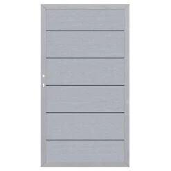 TraumGarten Sichtschutzzaun SYSTEM WPC XL Gartentor Grau, Rahmen Silber