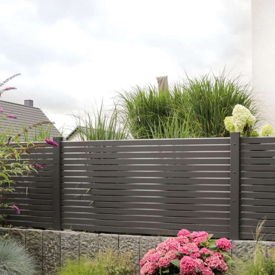 TraumGarten Gartenzaun SYSTEM Rhombus Anthrazit – Bild 16