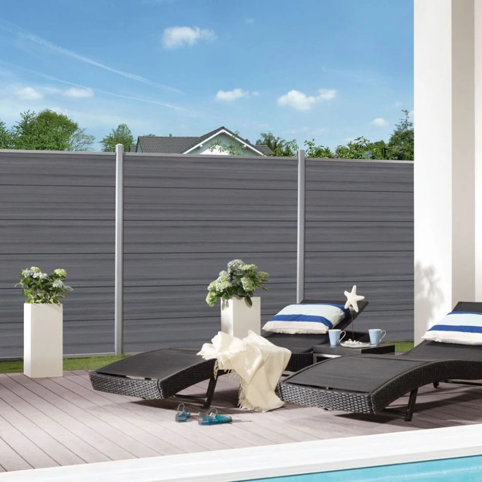 TraumGarten Sichtschutzzaun Einzelprofil SYSTEM WPC PLATINUM XL Grau â Bild 2