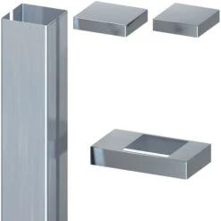 TraumGarten Sichtschutzzaun Pfostenummantelung Edelstahl Set