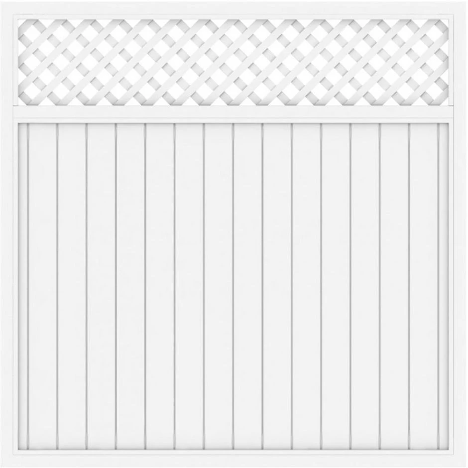 TraumGarten Sichtschutzzaun LONGLIFE RIVA Mit Gitter Weiß