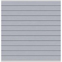 TraumGarten Sichtschutzzaun SYSTEM WPC CLASSIC Zaunfeld-Set Grau/Silber