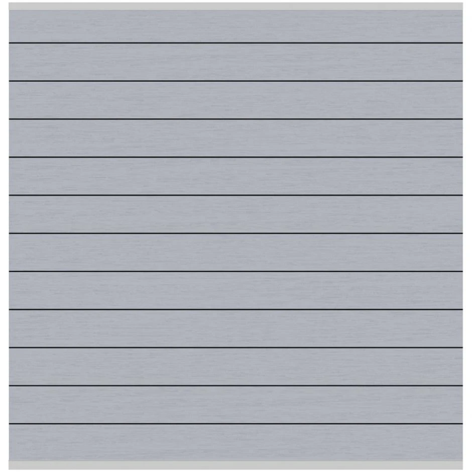 TraumGarten Sichtschutzzaun SYSTEM WPC CLASSIC Zaunfeld-Set Grau/Silber