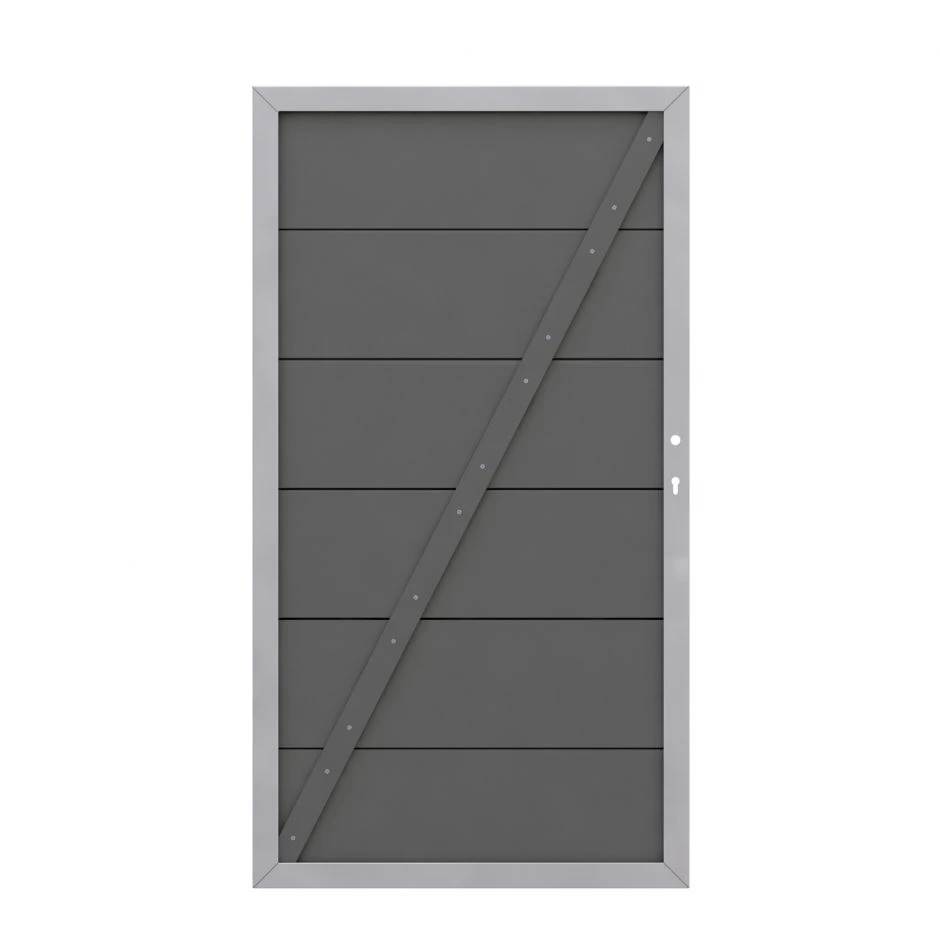 TraumGarten Sichtschutzzaun DESIGN WPC ALU Anthrazit Tor â Bild 2