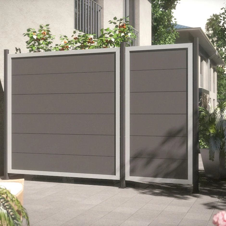 TraumGarten Sichtschutzzaun DESIGN WPC ALU Anthrazit – Bild 5