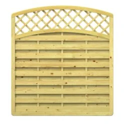 TraumGarten Sichtschutzzaun Holz XL Gitter-rund-oben