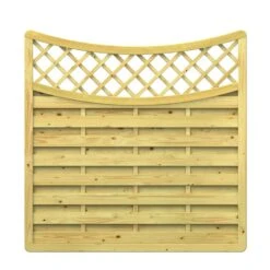 TraumGarten Sichtschutzzaun Holz XL 179x179cm Gitter-rund-unten