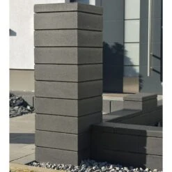 WESERWABEN Gartenmauer Trend-Line Pfeilerabdeckung Anthrazit Glatt