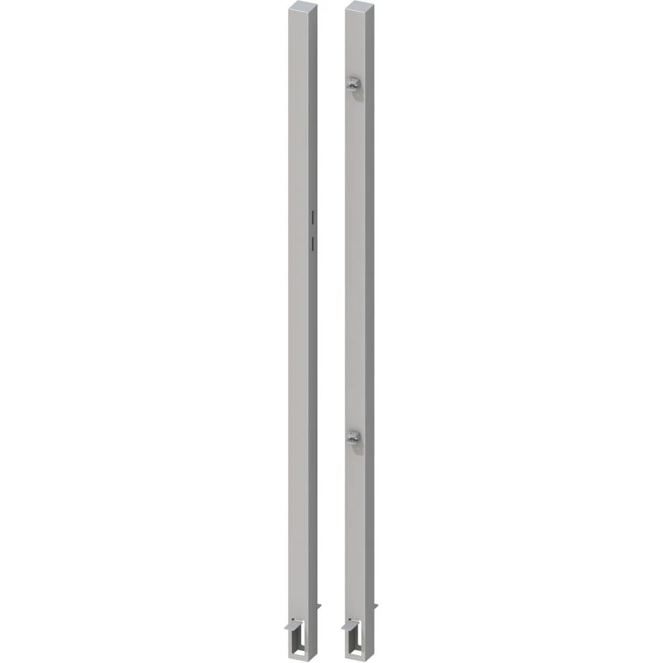 TraumGarten Sichtschutzzaun Metall-Torpfosten Universal 2er-Set Silber